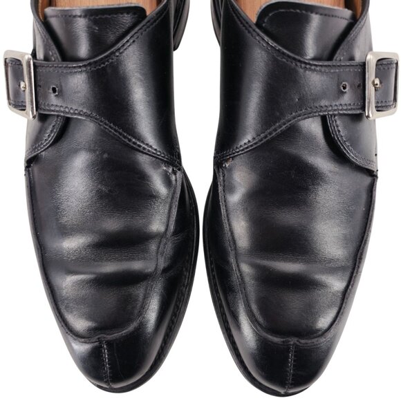 Allen Edmonds Men's 9B Black Calf Leather Dress Shoes Thayer Monk Strap Loafers - Picture 2 of 13